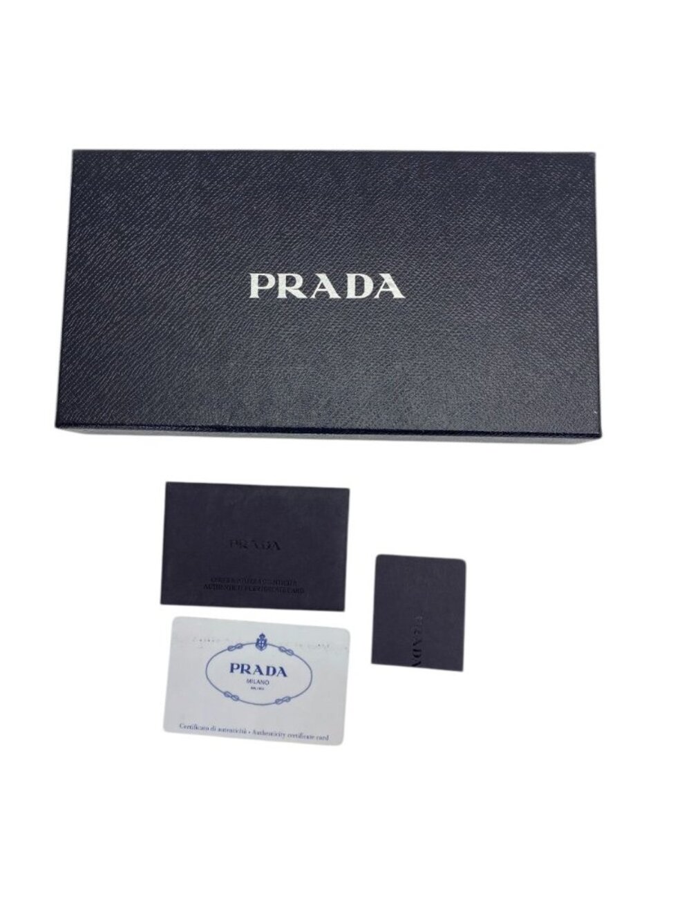 Prada Wallet Zip Around Logo Saffiano Leather Black Business Daily Capacity - Picture 10 of 10